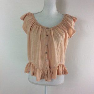 Anamá Off Shoulder Blouse Size M Peach and Tan